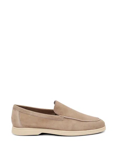 Frau Deconstructed Suede Loafers In Neutral