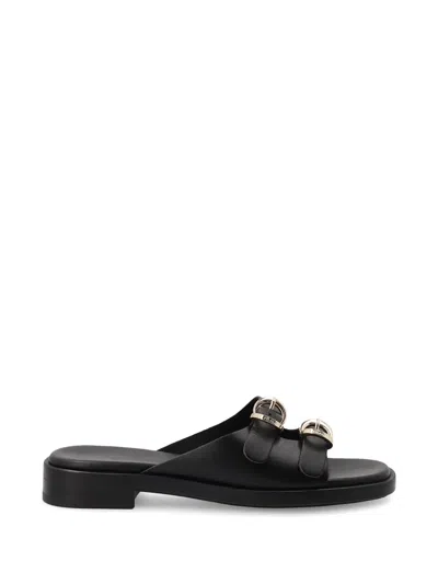 Frau Double-strap Buckle Sandals In Black