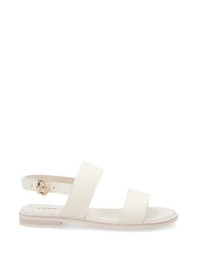 Frau Double-strap Leather Sandals In Neutral