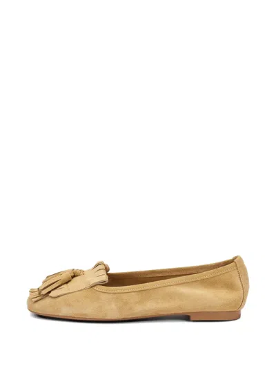 Frau Fringed Tassel Loafers In Yellow