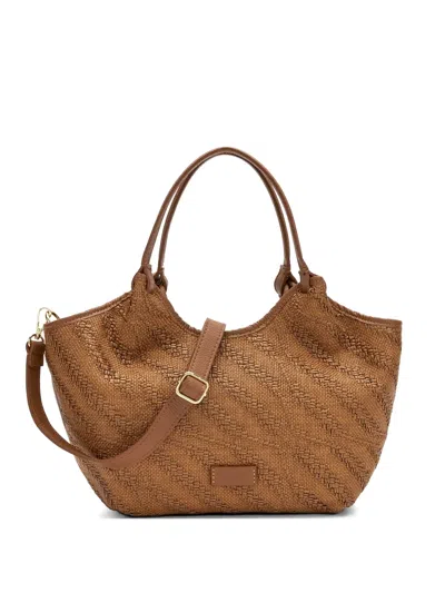 Frau Herringbone-effect Tote Bag In Brown