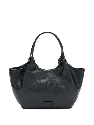Frau Logo-appliqué Leather Tote Bag In Black
