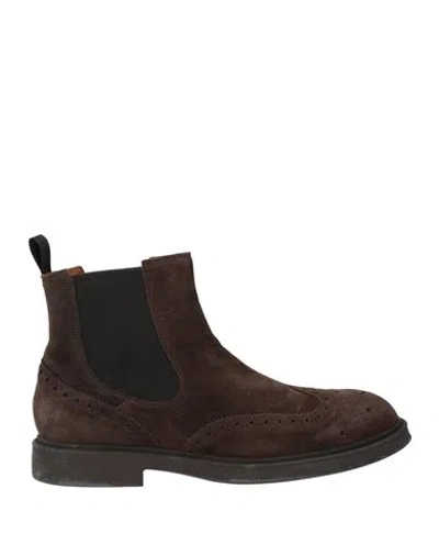 Frau Man Ankle Boots Brown Size 6 Leather, Textile Fibers
