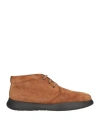 Frau Man Ankle Boots Camel Size 12 Leather In Beige
