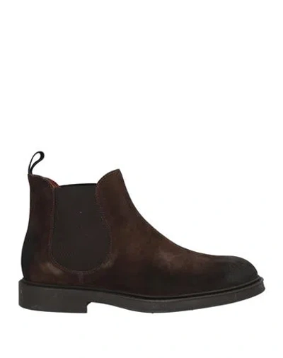Frau Man Ankle Boots Dark Brown Size 9 Leather, Elastic Fibres