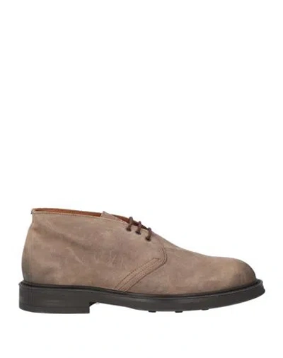 Frau Man Ankle Boots Taupe Size 8 Leather In Grey