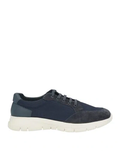Frau Man Sneakers Midnight Blue Size 9 Leather, Textile Fibers