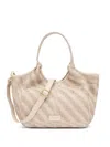 Frau Mini Herringbone-pattern Raffia Tote Bag In Neutral