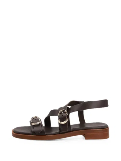 Frau Multi-strap Leather Sandals In Brown