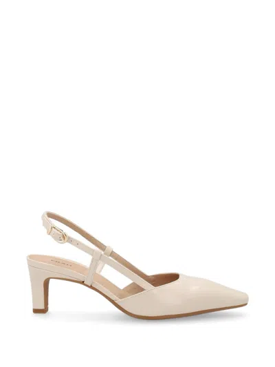 Frau Semi-polished Leather Slingback Pumps In Neutral