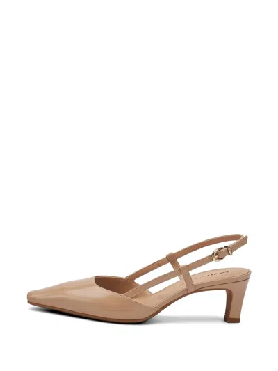 Frau Semi-polished Leather Slingbacks In Neutral