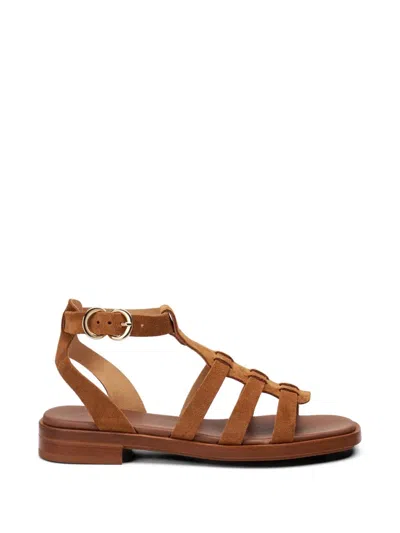 Frau Suede Cage Sandals In Brown