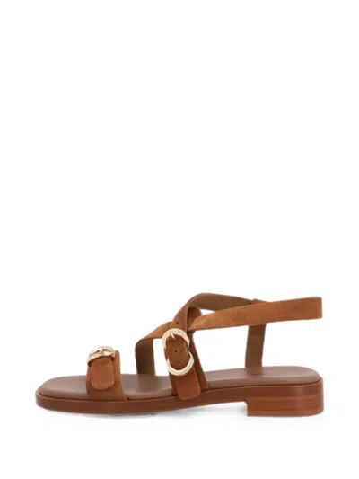 Frau Suede Multi-strap Sandals In Brown
