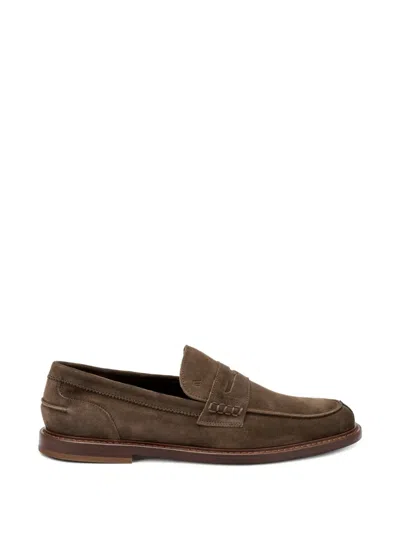 Frau Suede Penny Loafers In Brown