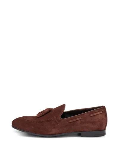 Frau Tassel Suede Loafers In Brown