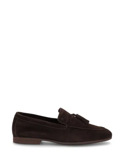 Frau Tassel Suede Loafers In Brown