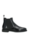 Frau Woman Ankle Boots Black Size 8 Leather, Textile Fibers In Black