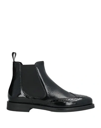 Frau Woman Ankle Boots Black Size 8 Leather, Textile Fibers