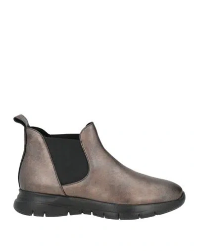Frau Woman Ankle Boots Bronze Size 9 Leather In Gray