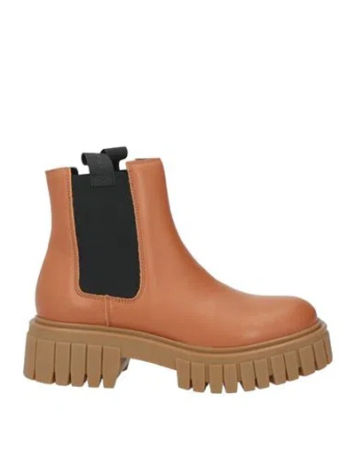 Frau Woman Ankle Boots Camel Size 6 Leather In Sand