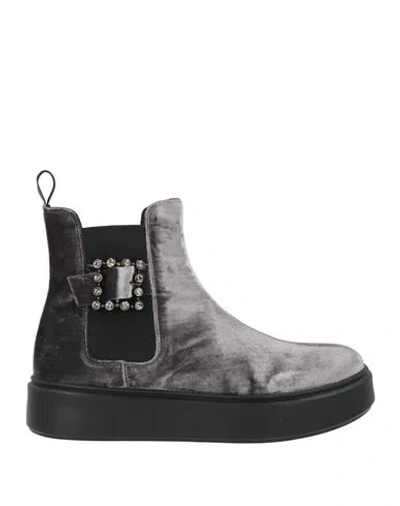 Frau Woman Ankle Boots Grey Size 9 Textile Fibers