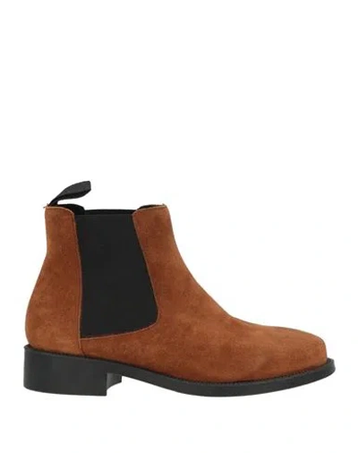 Frau Woman Ankle Boots Tan Size 6 Soft Leather In Brown