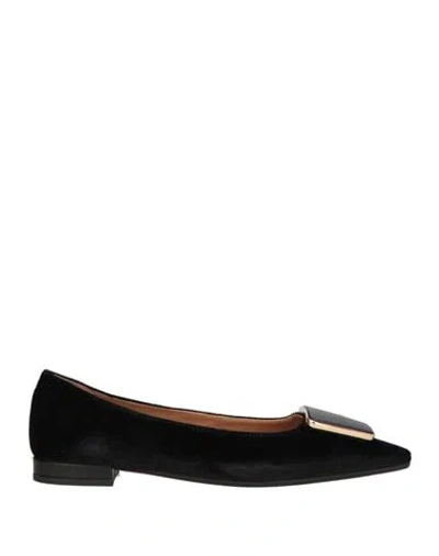 Frau Woman Ballet Flats Black Size 8 Textile Fibers, Leather