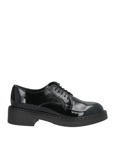 Frau Woman Lace-up Shoes Black Size 7 Leather