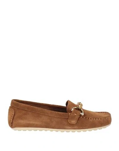 Frau Woman Loafers Camel Size 8 Leather In Brown