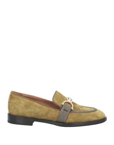 Frau Woman Loafers Military Green Size 8 Leather