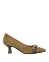 Frau Woman Pumps Sage Green Size 7 Leather In Sage Green