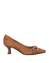 Frau Woman Pumps Tan Size 8 Leather In Brown