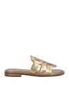 Frau Woman Sandals Gold Size 7 Leather In Gold
