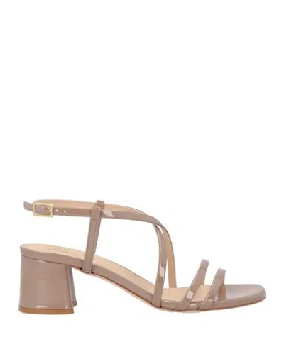 Frau Woman Sandals Light Brown Size 10 Textile Fibers In Beige
