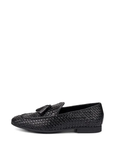 Frau Woven Tassel Loafers In Black