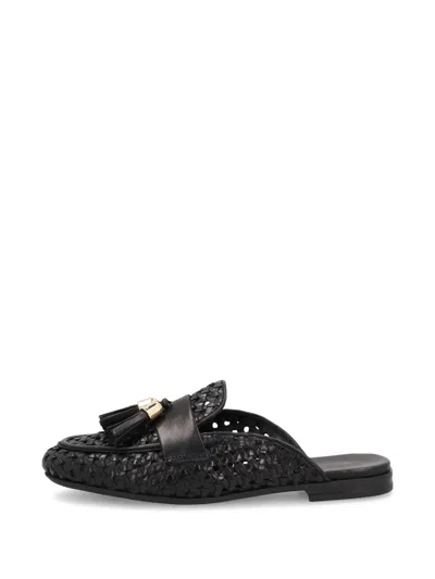 Frau Woven Tassel-detail Mules In Black