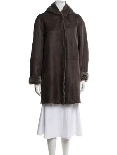 Pre-owned Frauenschuh Lambskin Coat In Brown