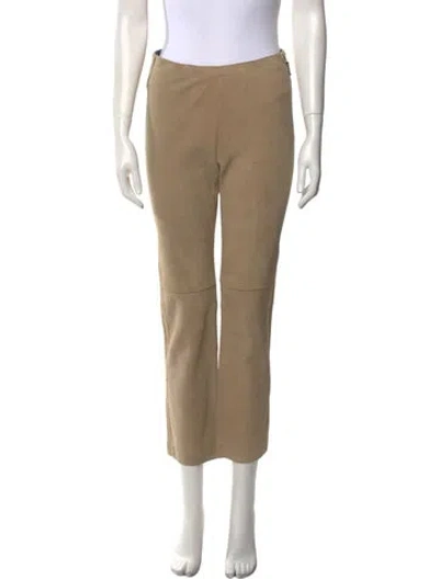 Pre-owned Frauenschuh Leather Straight Leg Pants In Neutral