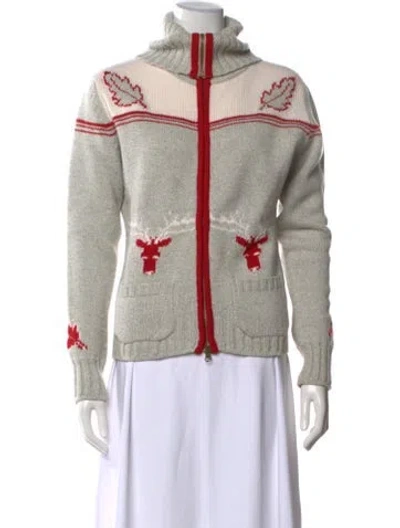 Pre-owned Frauenschuh Merino Wool Graphic Print Sweater In Multicolor
