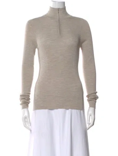 Pre-owned Frauenschuh Merino Wool Mock Neck Top W/ Tags In Neutral