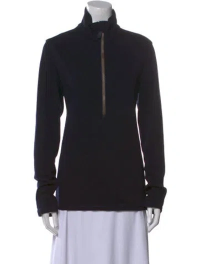 Pre-owned Frauenschuh Mock Neck Long Sleeve Sweatshirt In Black