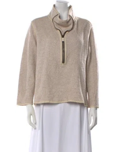 Pre-owned Frauenschuh Mock Neck Long Sleeve Sweatshirt In Neutral