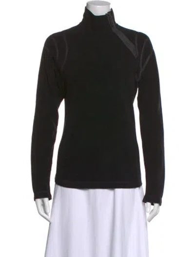 Pre-owned Frauenschuh Mock Neck Long Sleeve Top In Black