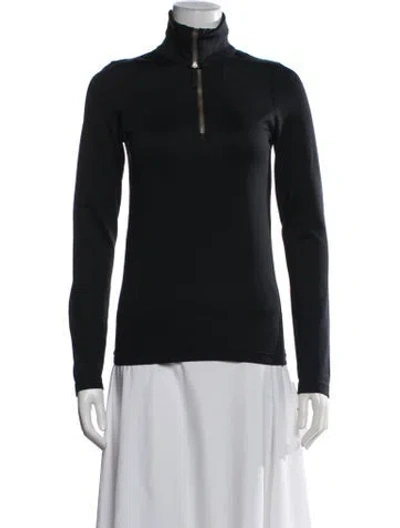 Pre-owned Frauenschuh Mock Neck Long Sleeve Top In Black