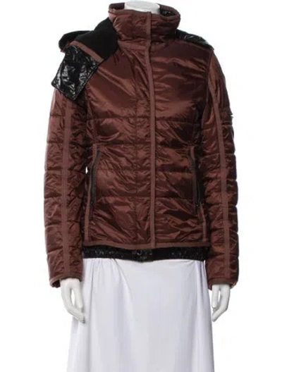 Pre-owned Frauenschuh Nylon Faux Fur Jacket In Brown