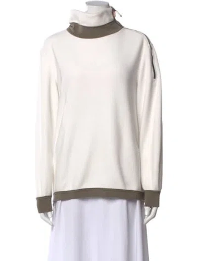 Pre-owned Frauenschuh Turtleneck Long Sleeve Sweatshirt In White