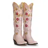 FRAULEIN BOOT COMPANY WOMEN'S PINK / PURPLE / YELLOW SUNSHINE BLUSH PINK COWBOY BOOTS