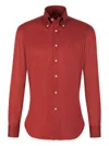 Fray Cotton Piqué Shirt In Red