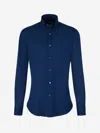 Fray Button-down Cotton Shirt In Blue