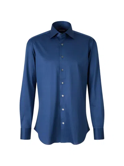 Fray Gabriel Spread-collar Shirt In Blue